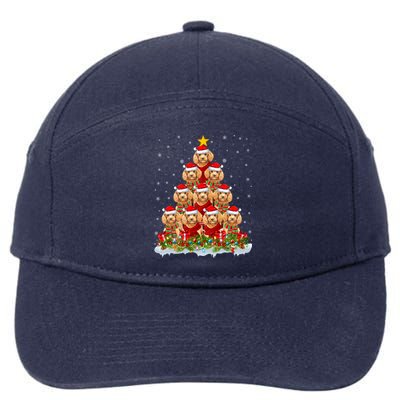 Toy Poodle Dog Lover Xmas Tree Santa Christmas Toy Poodle Gift 7-Panel Snapback Hat