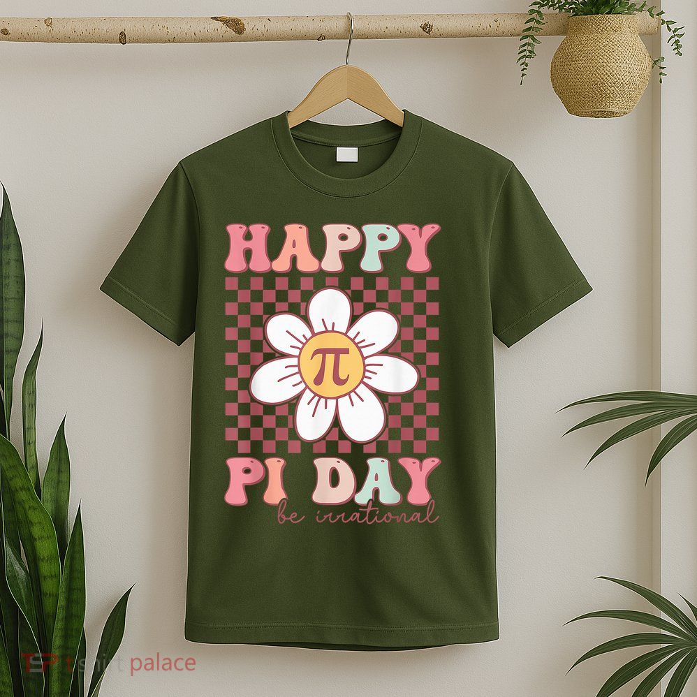 Teacher Pi Day Lover Groovy Style T-Shirt