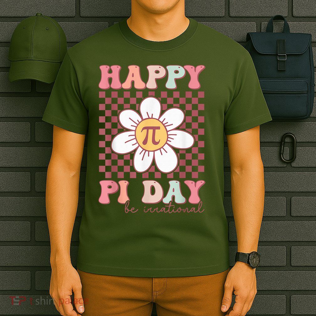Teacher Pi Day Lover Groovy Style T-Shirt