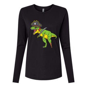 TRex Pirate Dinosaur Dino Funny Halloween Costume Boy Womens Cotton Relaxed Long Sleeve T-Shirt