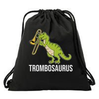 Trombone Player Dinosaur Trombone Drawstring Bag