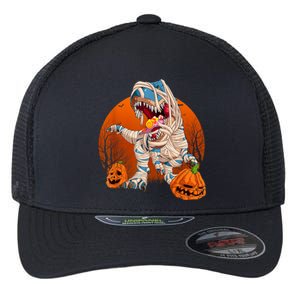 Trex Pumpkin Dinosaur Halloween Mummy Zombie Dino Flexfit Unipanel Trucker Cap