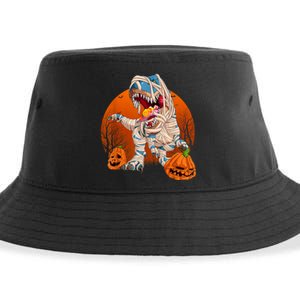 Trex Pumpkin Dinosaur Halloween Mummy Zombie Dino Sustainable Bucket Hat