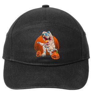 Trex Pumpkin Dinosaur Halloween Mummy Zombie Dino 7-Panel Snapback Hat