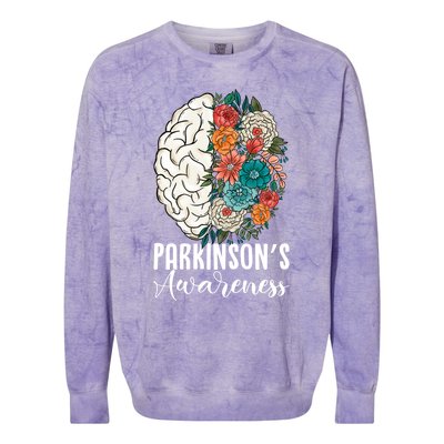 Tulip ParkinsonS Disease Awareness April Month Support Gift Colorblast Crewneck Sweatshirt