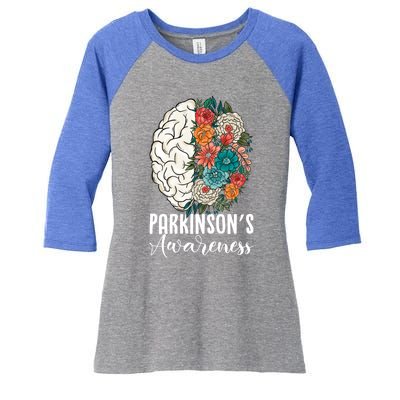 Tulip ParkinsonS Disease Awareness April Month Support Gift Women's Tri-Blend 3/4-Sleeve Raglan Shirt