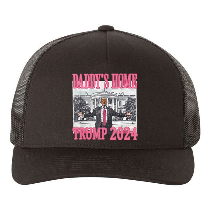 Trump Pink Daddys Home Trump 2024 Yupoong Adult 5-Panel Trucker Hat