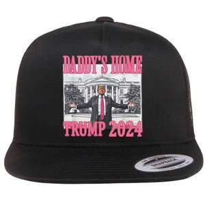 Trump Pink Daddys Home Trump 2024 Flat Bill Trucker Hat