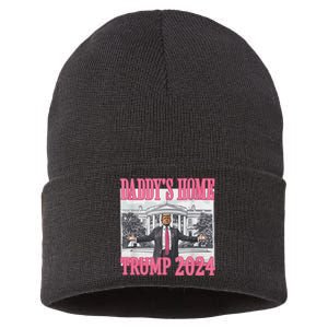 Trump Pink Daddys Home Trump 2024 Sustainable Knit Beanie