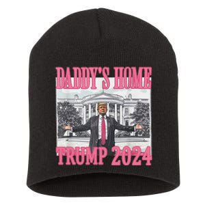 Trump Pink Daddys Home Trump 2024 Short Acrylic Beanie