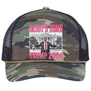 Trump Pink Daddys Home Trump 2024 Retro Rope Trucker Hat Cap