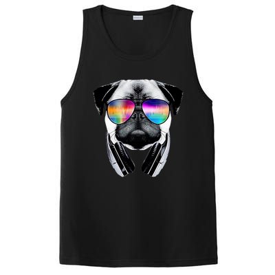 Trippy Pug Dog Wearing Music Equalizer Sunglasses PosiCharge Competitor Tank