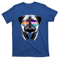 Trippy Pug Dog Wearing Music Equalizer Sunglasses T-Shirt