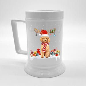 Toy Poodle Dog Xmas Lights Reindeer Toy Poodle Christmas Great Gift Beer Stein