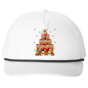 Toy Poodle Dog Xmas Lighting Tree Santa Toy Poodle Christmas Great Gift Snapback Five-Panel Rope Hat