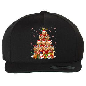 Toy Poodle Dog Xmas Lighting Tree Santa Toy Poodle Christmas Great Gift Wool Snapback Cap