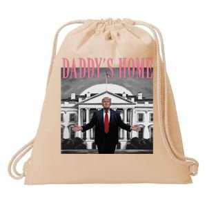 Trump Pink Daddys Home Trump 2024 Drawstring Bag