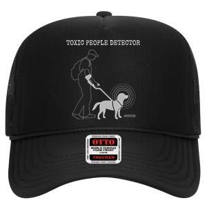 Toxic People Detector Funny High Crown Mesh Back Trucker Hat