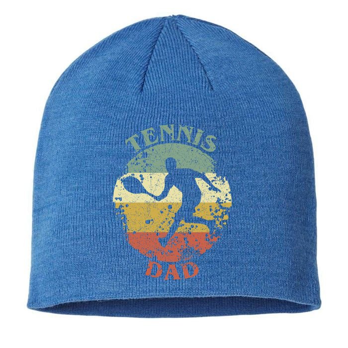 Tennis Player Dad Distressed Vintage Tennis Father Gift Sustainable Beanie