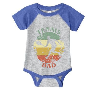 Tennis Player Dad Distressed Vintage Tennis Father Gift Infant Baby Jersey Bodysuit