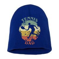 Tennis Player Dad Distressed Vintage Tennis Father Gift Short Acrylic Beanie