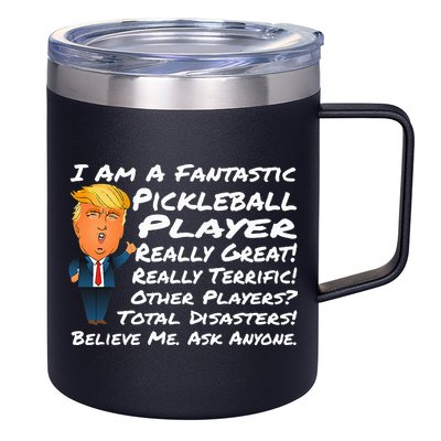 Trump Pickleball Design 12oz Stainless Steel Coffee Mug
