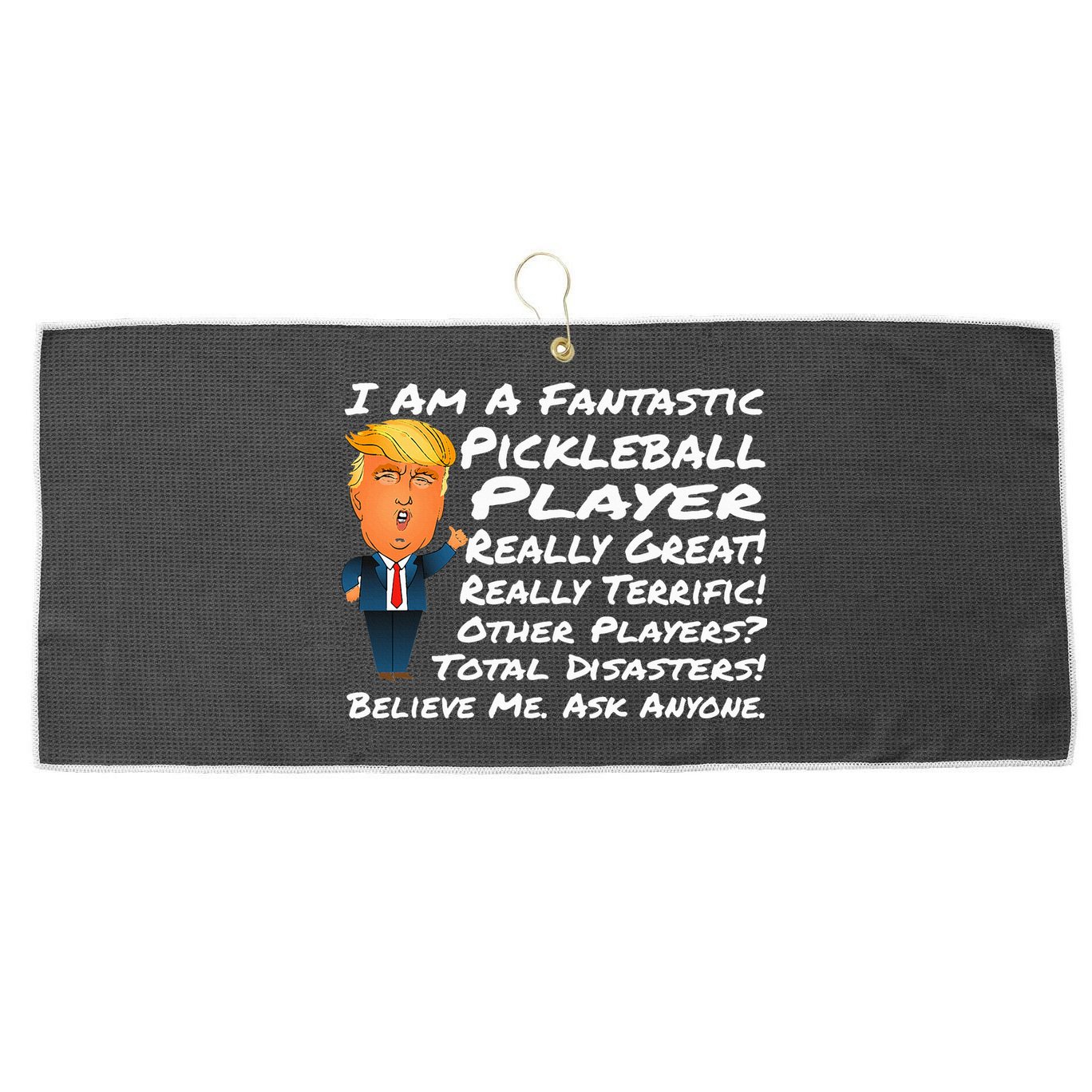 Trump Pickleball Design Large Microfiber Waffle Golf Towel