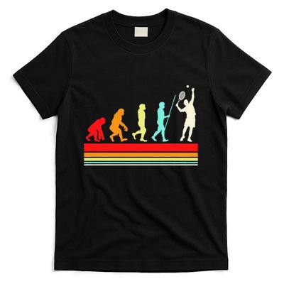 Tennis Player Evolution Retro Vintage Color T-Shirt
