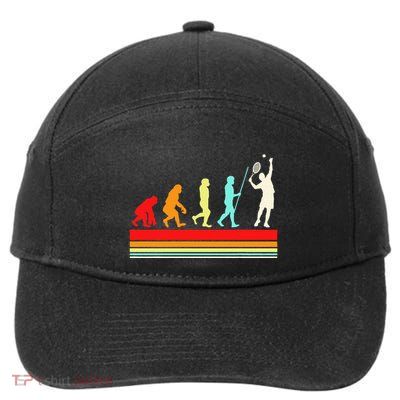 Tennis Player Evolution Retro Vintage Color 7-Panel Snapback Hat