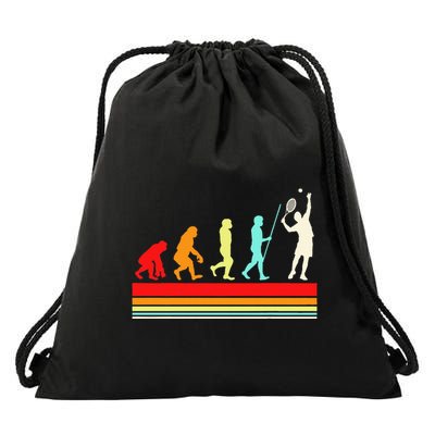Tennis Player Evolution Retro Vintage Color Drawstring Bag