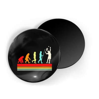 Tennis Player Evolution Retro Vintage Color Magnet