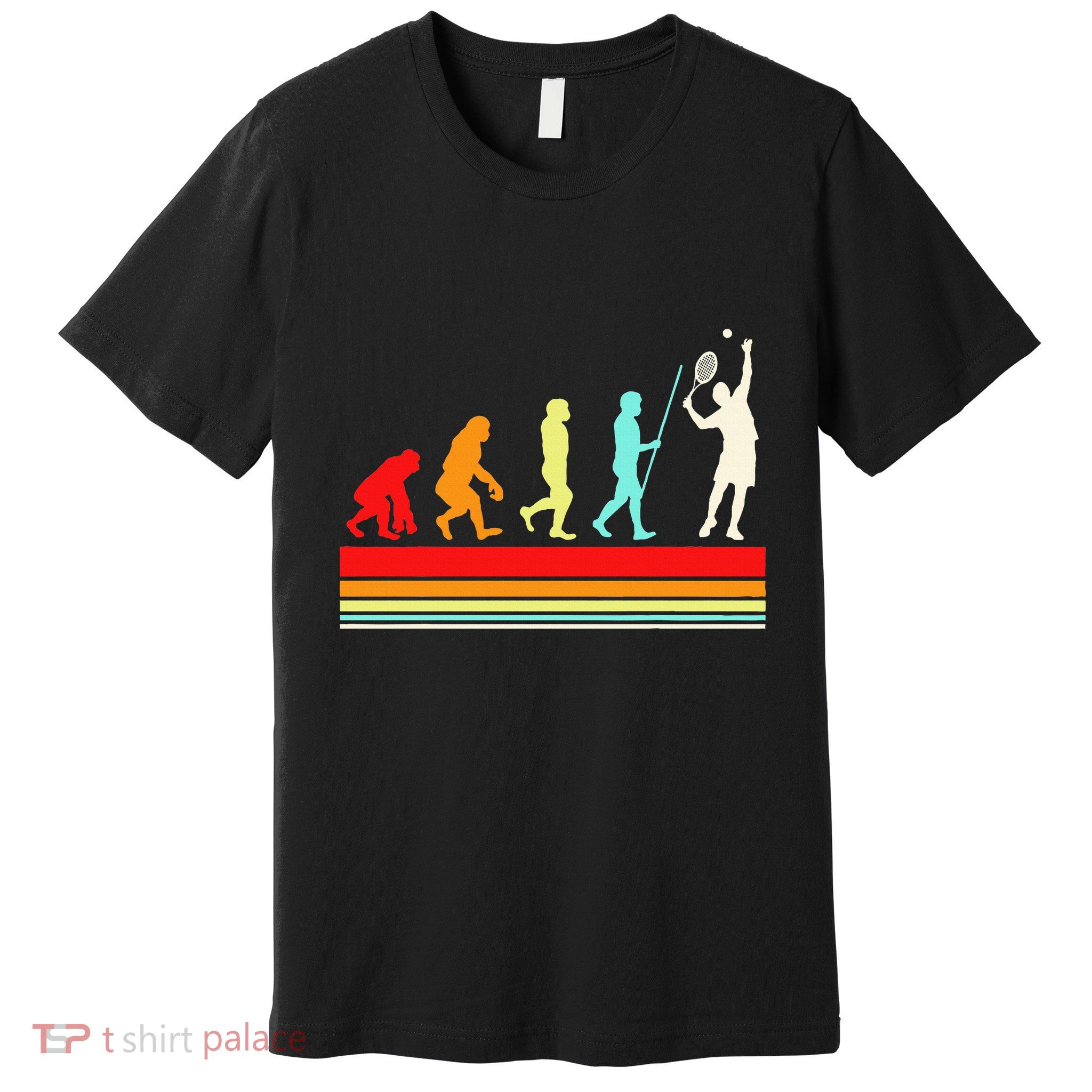Tennis Player Evolution Retro Vintage Color Premium T-Shirt