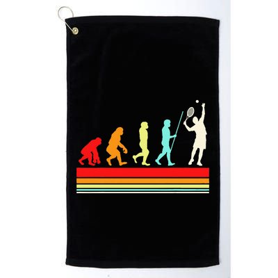 Tennis Player Evolution Retro Vintage Color Golf Towel