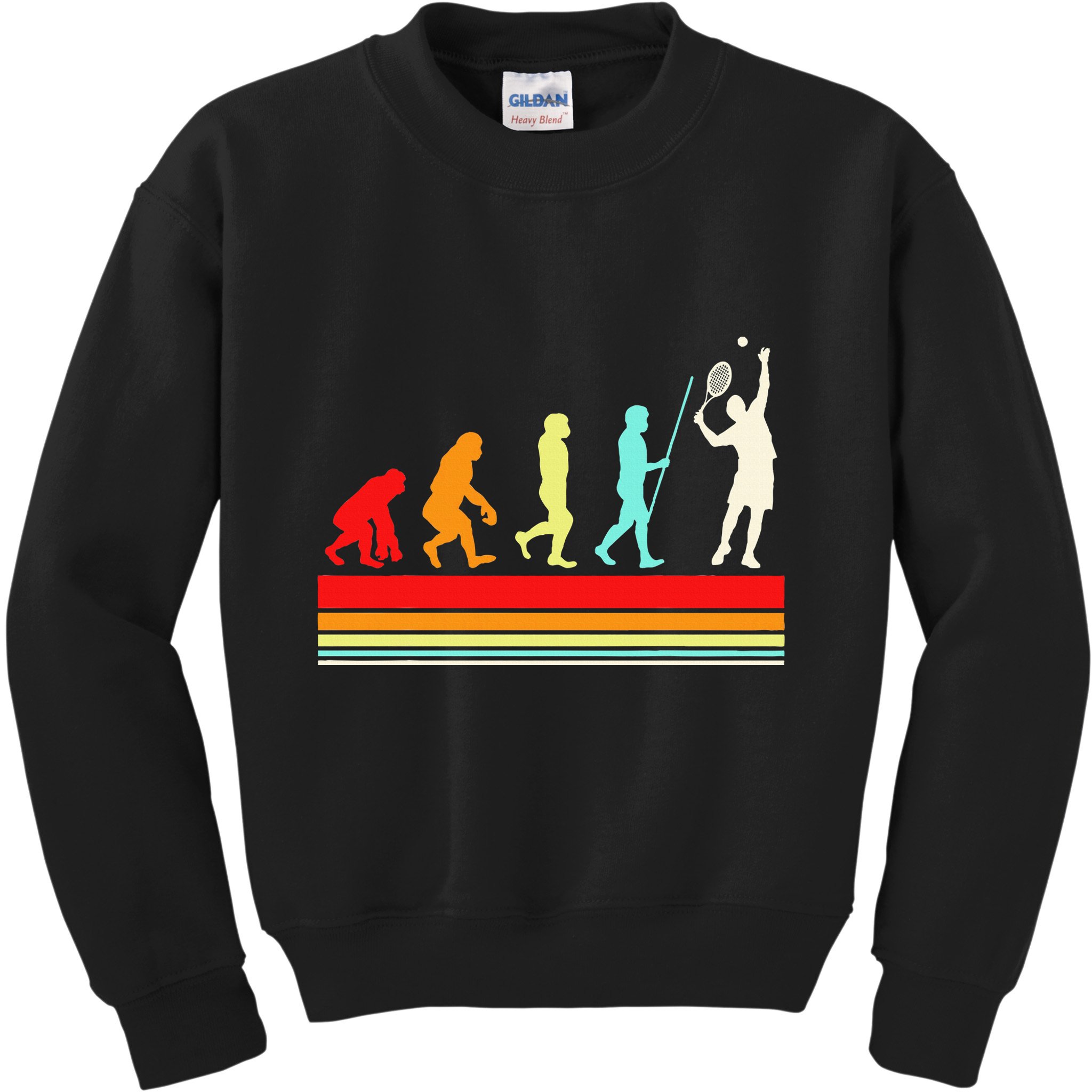 Tennis Player Evolution Retro Vintage Color Kids Sweatshirt
