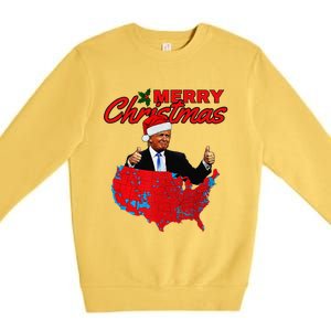 Trump Presidential Election Results Map Funny Christmas Premium Crewneck Sweatshirt