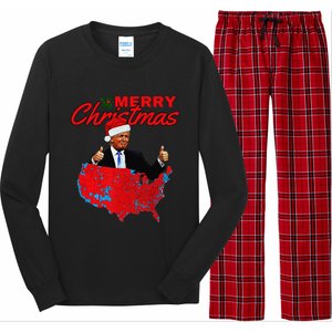 Trump Presidential Election Results Map Funny Christmas Long Sleeve Pajama Set