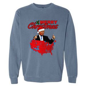 Trump Presidential Election Results Map Funny Christmas Garment-Dyed Sweatshirt