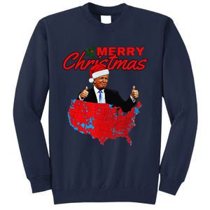 Trump Presidential Election Results Map Funny Christmas Tall Sweatshirt