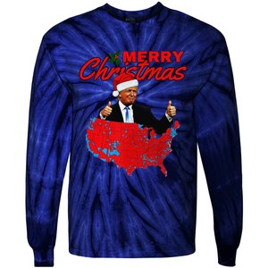 Trump Presidential Election Results Map Funny Christmas Tie-Dye Long Sleeve Shirt