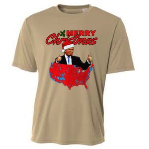 Trump Presidential Election Results Map Funny Christmas Cooling Performance Crew T-Shirt