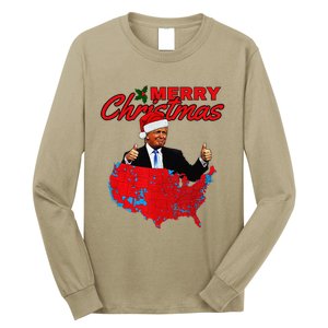 Trump Presidential Election Results Map Funny Christmas Long Sleeve Shirt