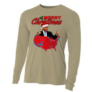 Trump Presidential Election Results Map Funny Christmas Cooling Performance Long Sleeve Crew