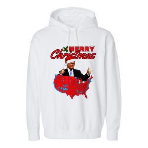 Trump Presidential Election Results Map Funny Christmas Garment-Dyed Fleece Hoodie