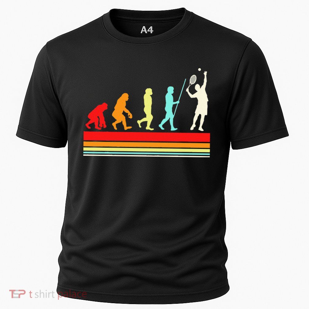 Tennis Player Evolution Retro Vintage Color Performance Shirt