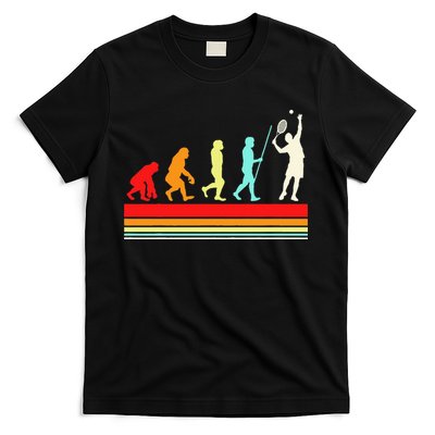 Tennis Player Evolution Retro Vintage Color T-Shirt
