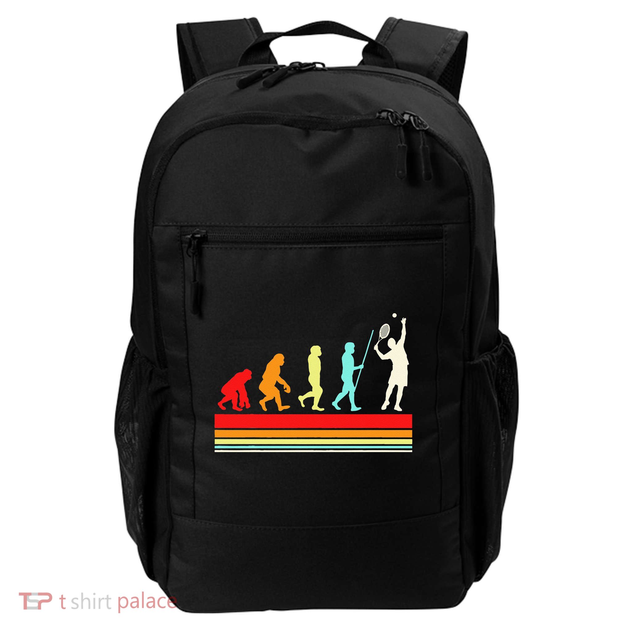 Tennis Player Evolution Retro Vintage Color Backpack