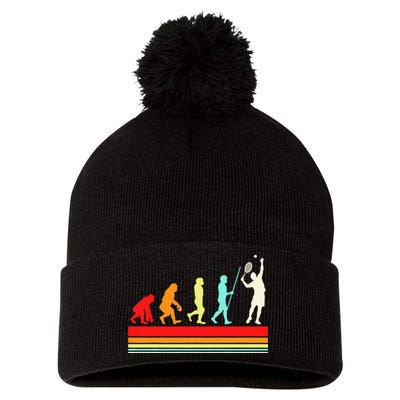 Tennis Player Evolution Retro Vintage Color Pom Pom 12in Knit Beanie