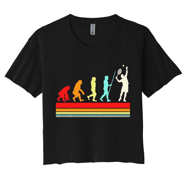 Tennis Player Evolution Retro Vintage Color Crop Top