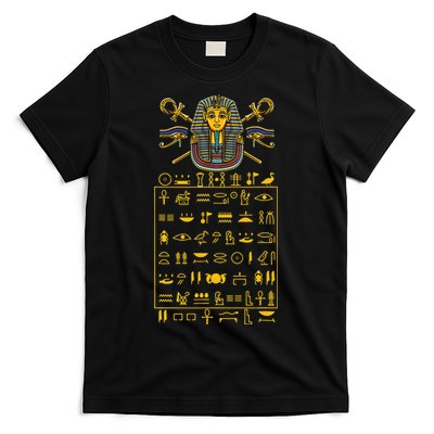 Tut Pharaoh Egyptian Hieroglyphic Letters Symbols King T-Shirt