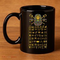 Tut Pharaoh Egyptian Hieroglyphic Letters Symbols King 11oz C Handle Ceramic Mug